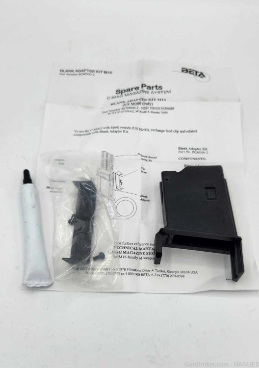 New Old Stock: Beta Mag Blank Adapter Parts M16 - Tower, Manual, Clip, Lube-img-0