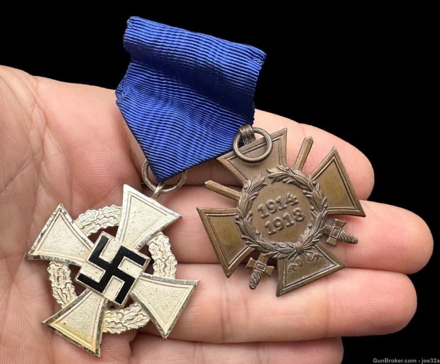 WW2 German Faithful 25 Year Service Cross Hindenburg WW1 badge  WWII medal -img-7