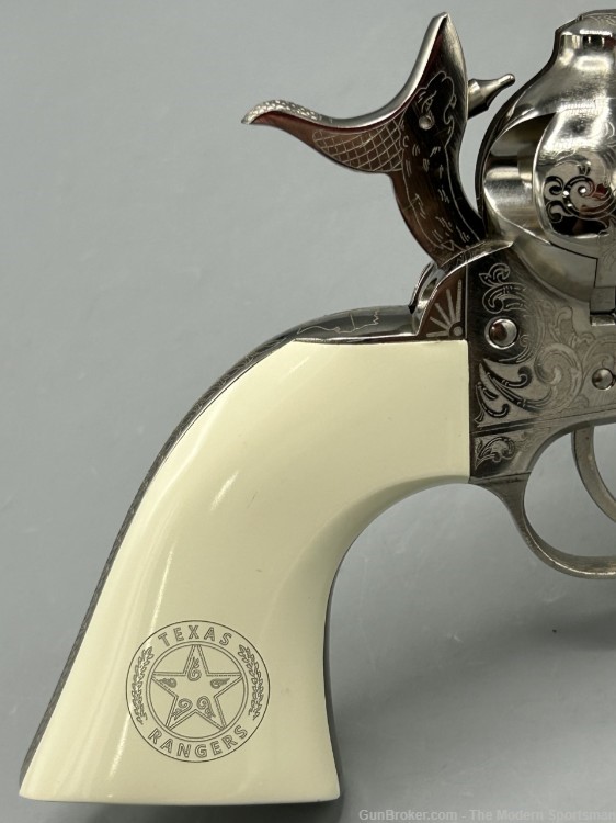 Cimarron Frontier Texas Ranger Engraved Nickel .45 Colt 45 Long Colt 45LC-img-8
