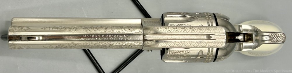 Cimarron Frontier Texas Ranger Engraved Nickel .45 Colt 45 Long Colt 45LC-img-11
