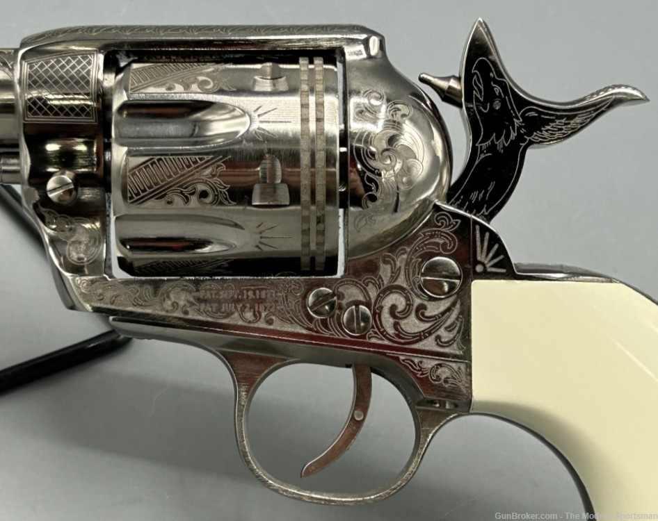 Cimarron Frontier Texas Ranger Engraved Nickel .45 Colt 45 Long Colt 45LC-img-7