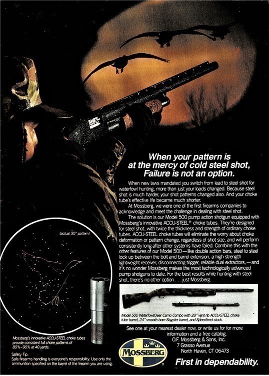 1988 MOSSBERG Model 500 waterfowl Deer Combination Gun PRINT AD-img-0