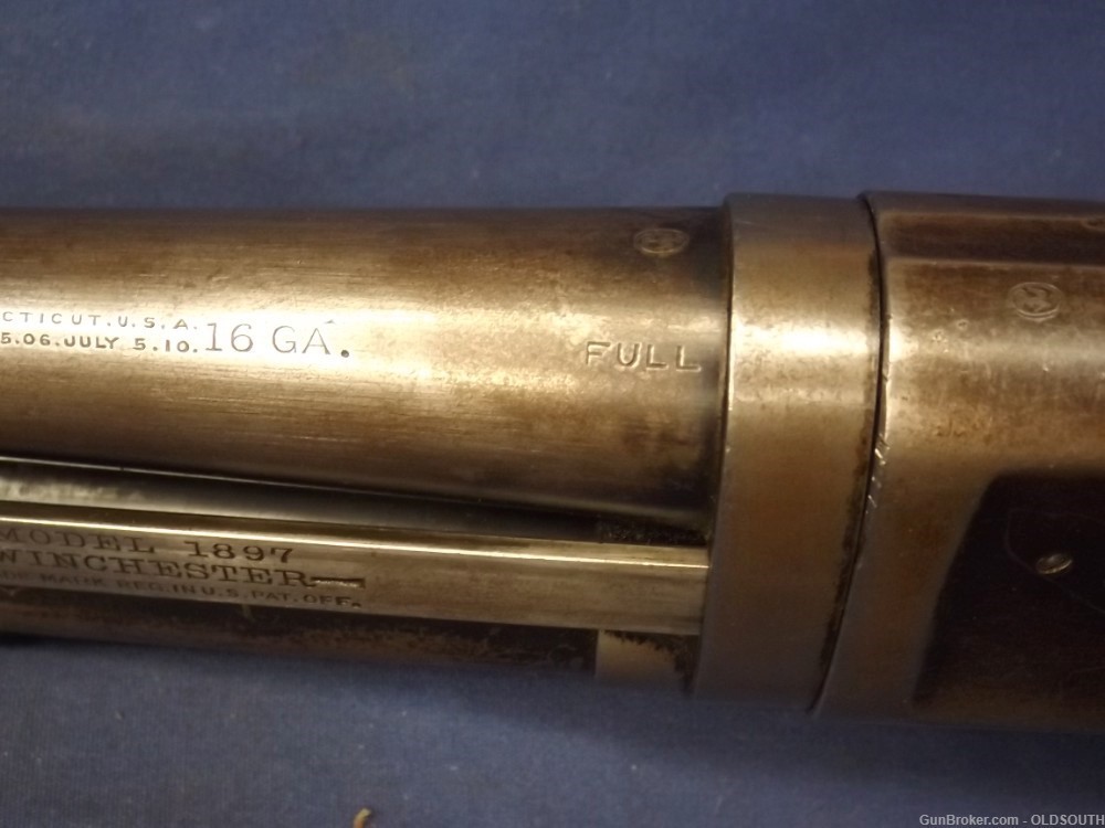 Winchester Mod 1897, 16 GA. Pump-Action Shotgun with 28" Full Choke Barrel-img-5