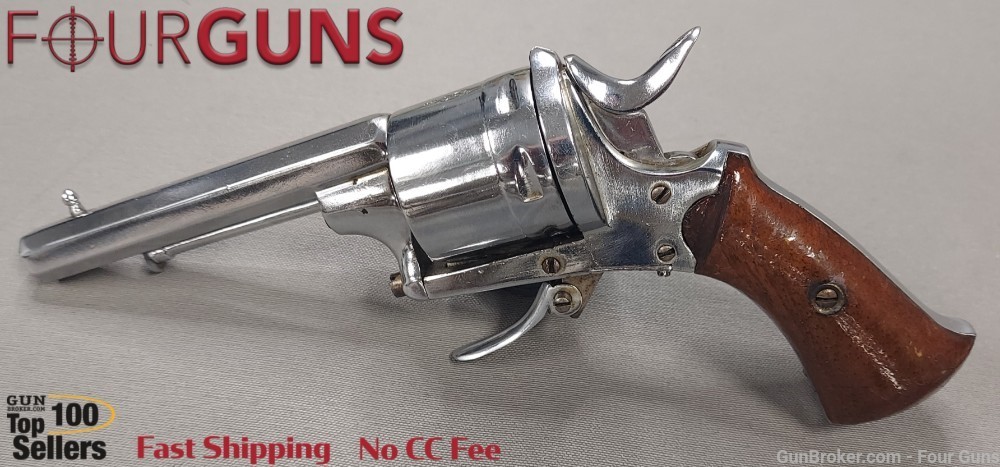Used Civil War Vintage Belgian Lefaucheux 8mm Pinfire Revolver-img-0
