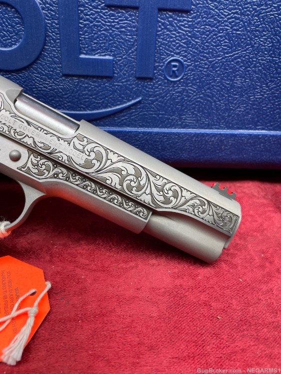 NIB Colt 1911 Gold Cup. 9MM! Stunning scroll Engraved collector!-img-9