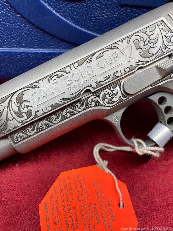NIB Colt 1911 Gold Cup. 9MM! Stunning scroll Engraved collector!-img-3