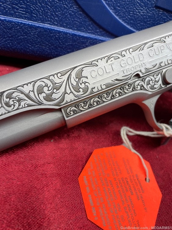 NIB Colt 1911 Gold Cup. 9MM! Stunning scroll Engraved collector!-img-2