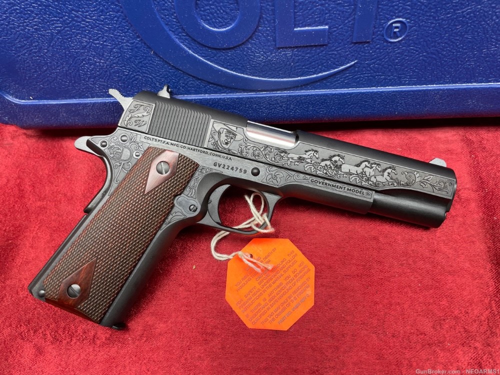 NIB Colt 1911 Government. 45acp Incredible Engraved John Wayne (The Duke) !-img-0