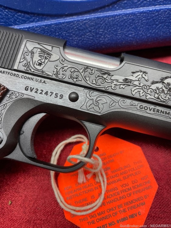 NIB Colt 1911 Government. 45acp Incredible Engraved John Wayne (The Duke) !-img-4