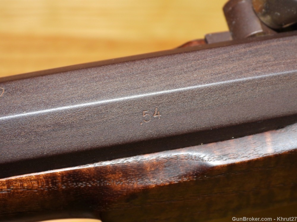 .54 caliber caplock rifle, Curly Ash full stock, signed by J F Bergmann-img-23