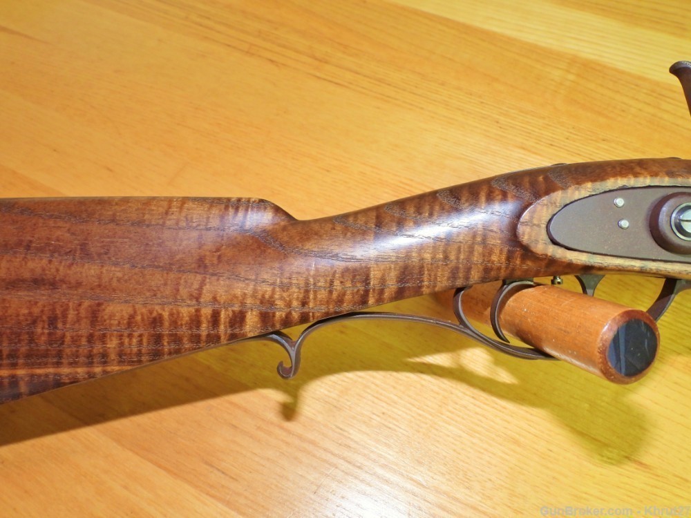 .54 caliber caplock rifle, Curly Ash full stock, signed by J F Bergmann-img-2