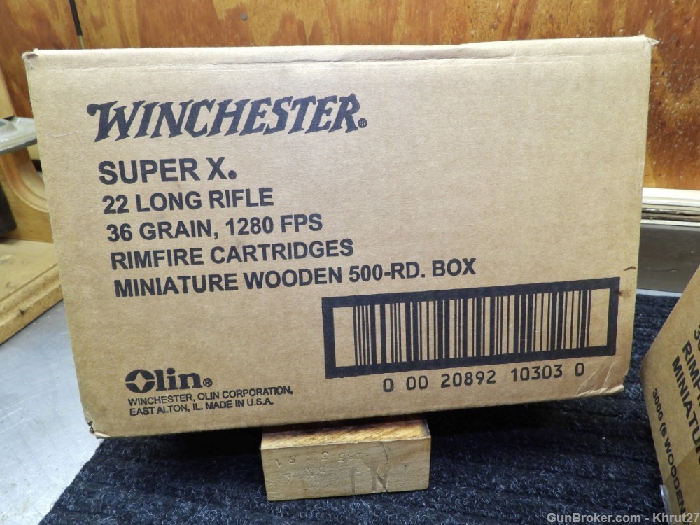 Winchester Super X .22LR., 36 gr. (1) 500rd. sealed wooden box-img-1