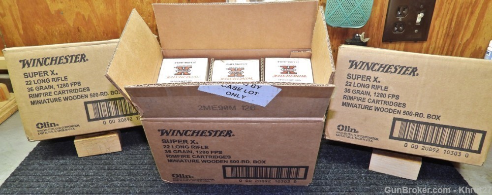 Winchester Super X .22LR., 36 gr. (1) 500rd. sealed wooden box-img-0