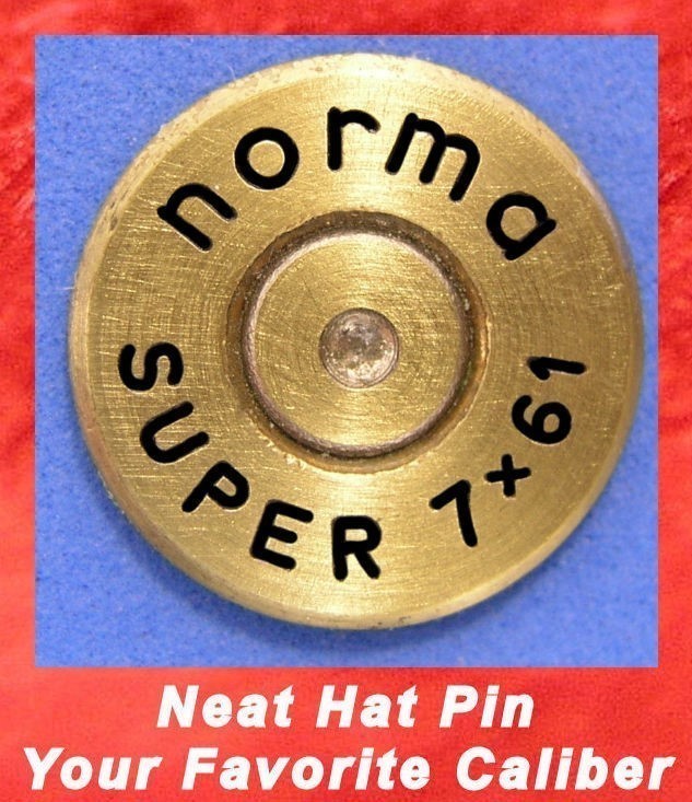 Norma Super 7x61  Cartridge Hat Pin  Tie Tac  Ammo Bullet-img-0