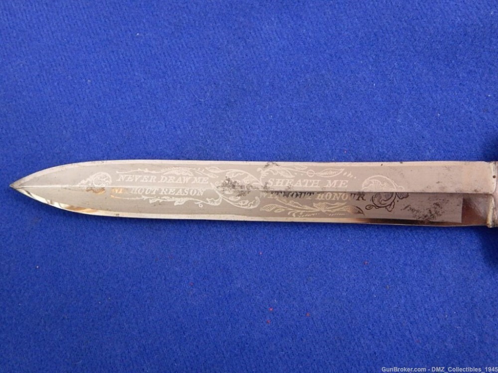 Civil War Era Etched Blade Bowie Knife with Scabbard-img-7