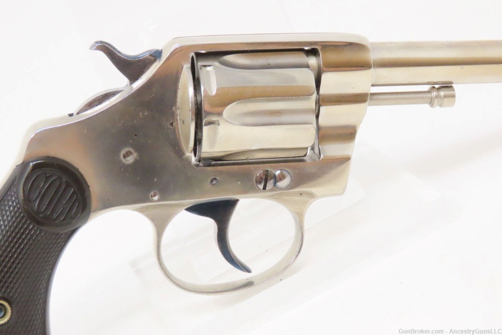 c1903 mfr COLT NEW POLICE .32 C&R REVOLVER Double Action Gangster LE Nickel-img-17