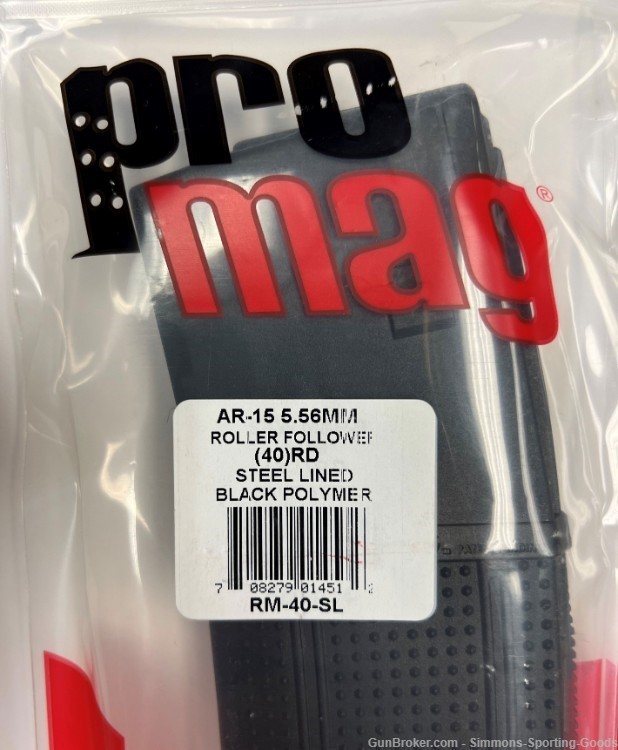 Promag AR-15 (RM-40-SL) 5.56mm 40Rd Steel Lined Rifle Magazine - Qty. 5-img-1