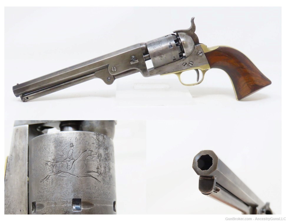 CIVIL WAR Era Antique Liege Proofed COLT M1851 NAVY Copy .36 Perc. Revolver-img-0
