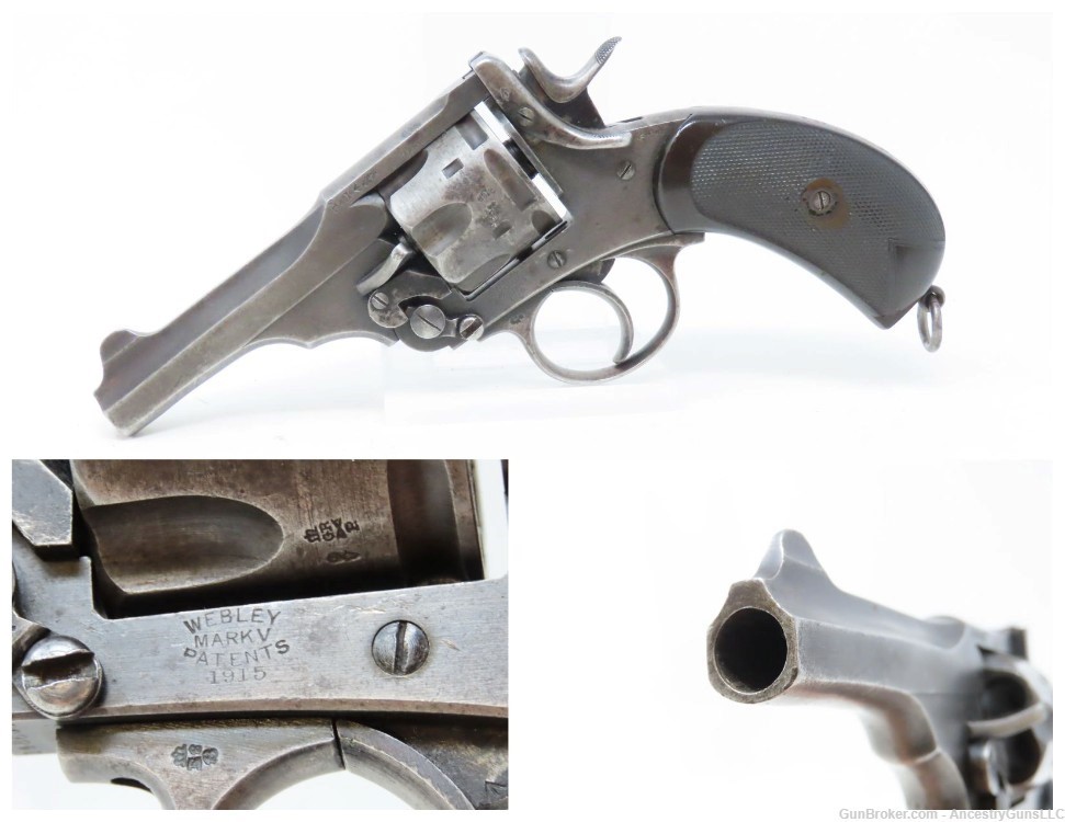 GREAT WAR 1915 British WEBLEY & SCOTT Mark V Revolver .45 ACP WWI C&R-img-0