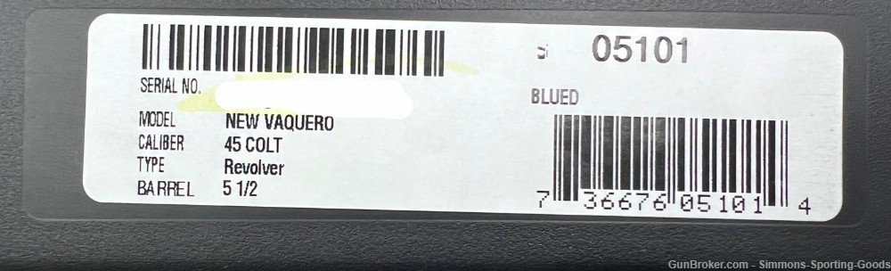 Ruger New Vaquero (5101) 5.50" 45Colt 6Rd Revolver - Blued/Hardwood-img-4