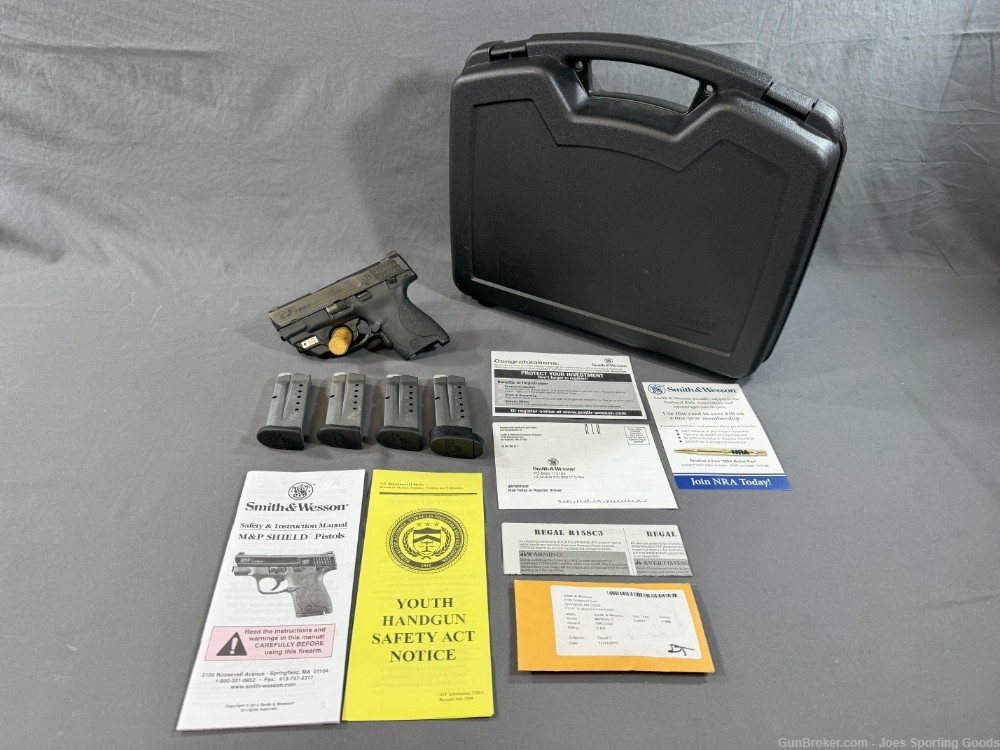 Smith & Wesson M&P9 Shield - 9mm, 4 Magazines, Laser Sight, Hard Case-img-1