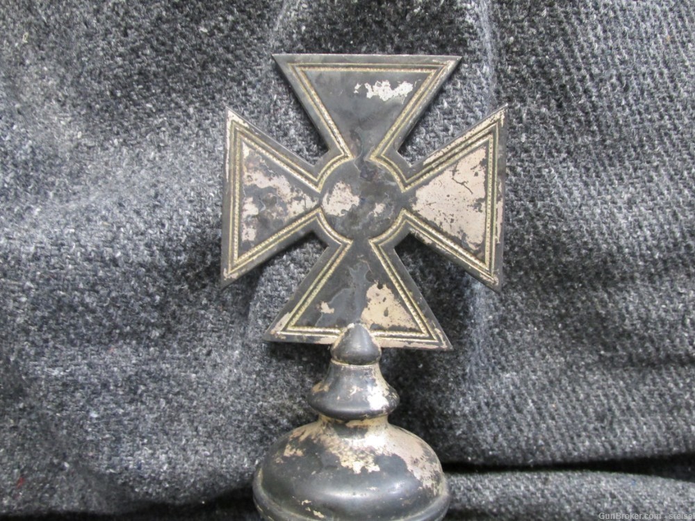 WWI / WWII GERMAN IRON CROSS FLAG POLE FINIAL TOPPER-GREAT DISPLAY PIECE-img-3