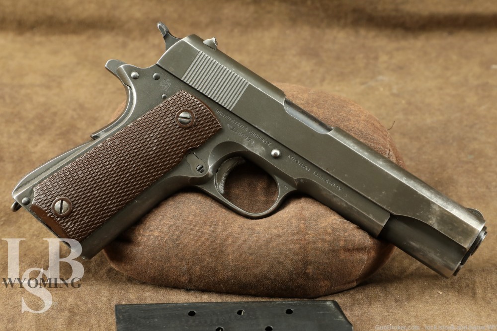 1943 US Army WWII Colt 1911-A1 .45 ACP 5" Semi-Auto Pistol C&R Rare Old-img-0