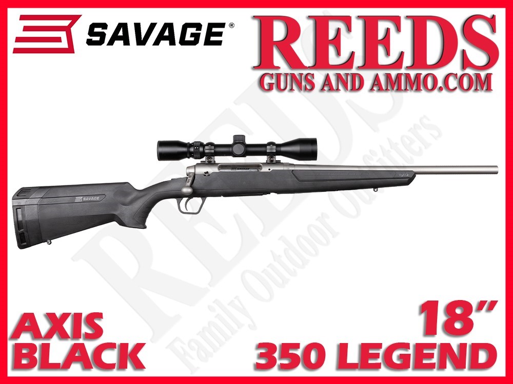 Savage Axis XP Weaver 3-9x40 Scope Stainless 350 Legend 18in 57545-img-0