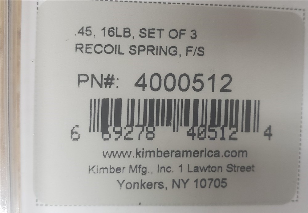 Kimber Recoil Spring Full Size .45 ACP 16LB. SET 4000512-img-2