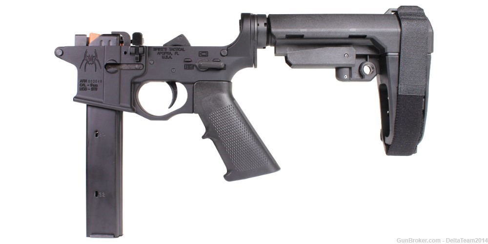 Spikes Tactical AR-9 9mm Colt Style Complete Lower - SBA3 and ASC Magazine-img-1