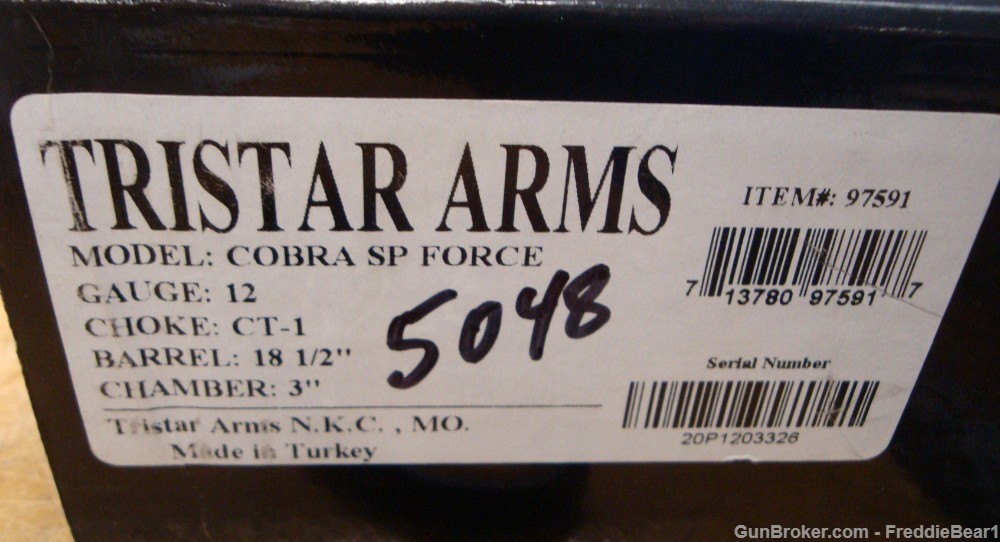 TriStar Cobra III Force Tactical 12 Ga 3" 18.5" Bbl - New In Box-img-2