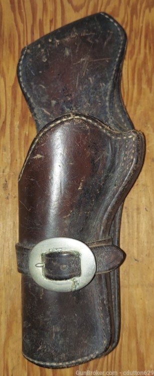 Bianchi 1900 left handed Colt SAA (4 3/4" bbl) leather holster- vintage.-img-0