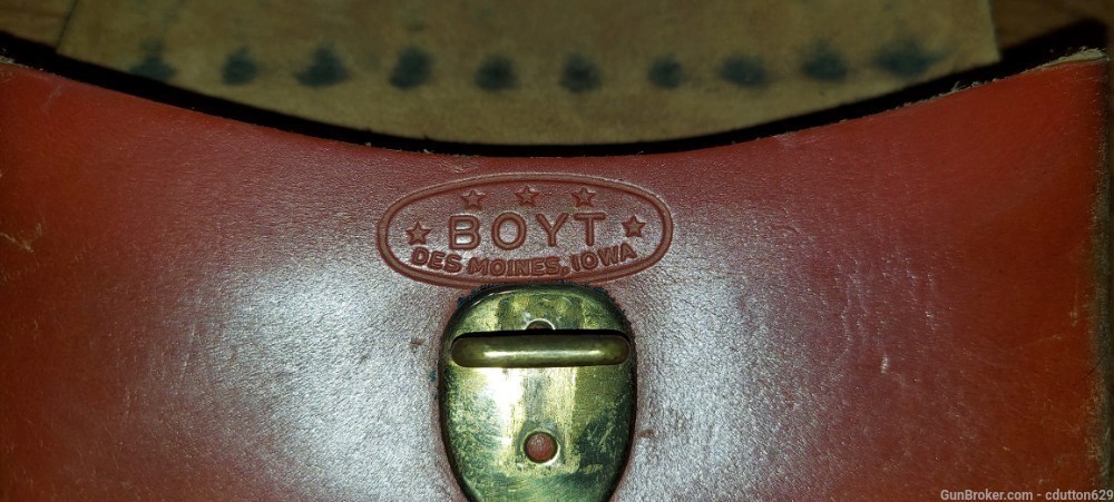 Boyt vintage leather rifle cartridge pouch-img-1