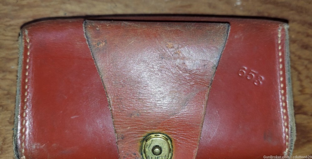 Boyt vintage leather rifle cartridge pouch-img-2