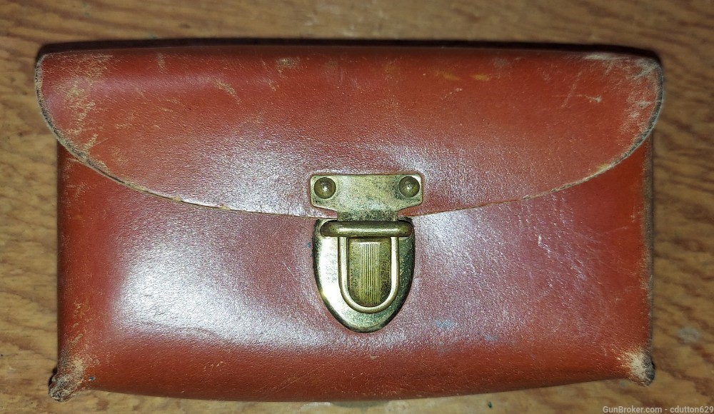 Boyt vintage leather rifle cartridge pouch-img-0