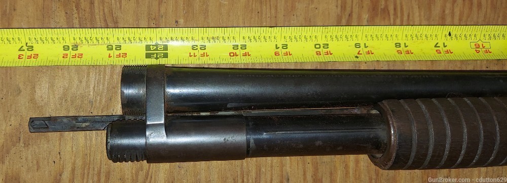 Winchester Model 12 16 ga 24" barrel w/ magazine entire front half-img-6