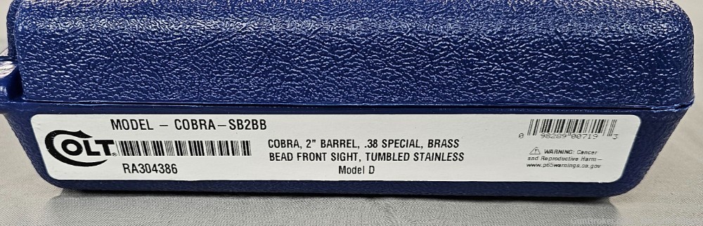 Colt Cobra 38 Special 2" 6RD COBRASB2BB Brushed Stainless Hogue NO CC FEES!-img-3