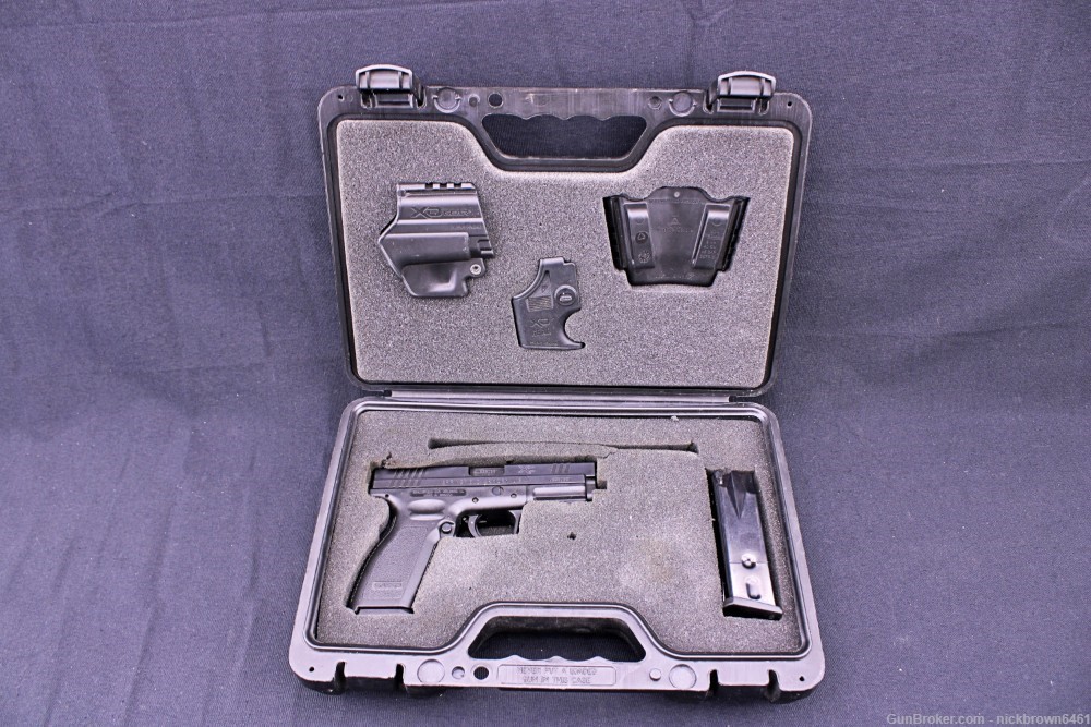 SPRINGFIELD ARMORY XD 40 S&W 4" BBL 3 MAGAZINES FACTORY HARD CASE W/ EXTRAS-img-1