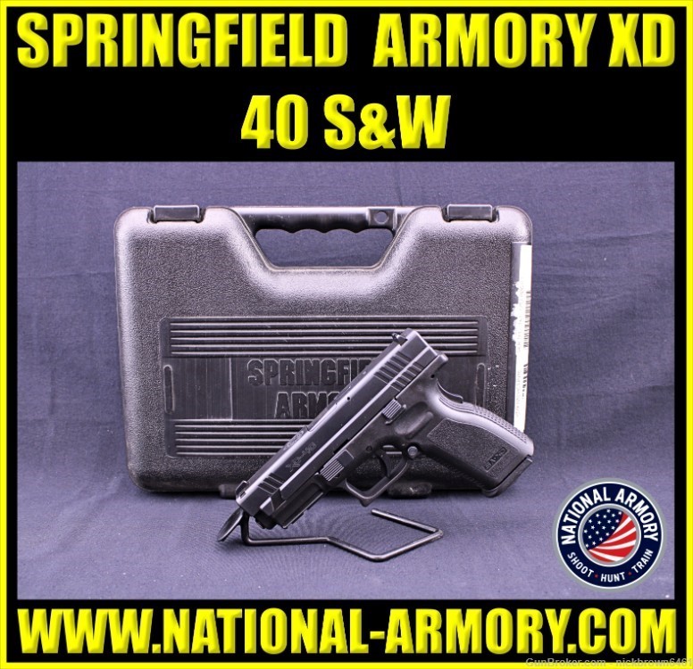 SPRINGFIELD ARMORY XD 40 S&W 4" BBL 3 MAGAZINES FACTORY HARD CASE W/ EXTRAS-img-0
