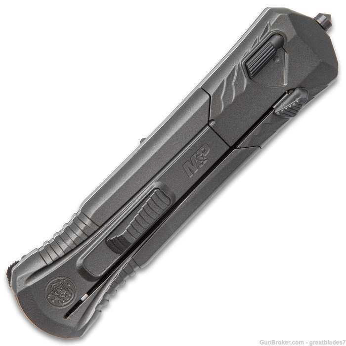 Smith &Wesson Black Oxide OTF Assisted Opening Grey Pocket Knife FREESHIP-img-1