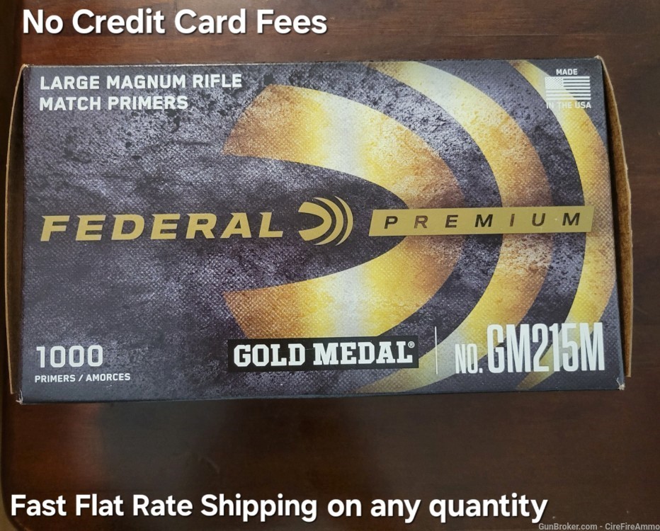 215M federal large rifle magnum Primers Gold Medal match #215M 1000 ct-img-0