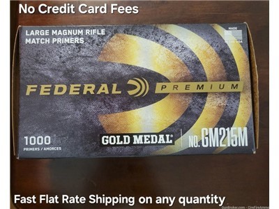 215M federal large rifle magnum Primers Gold Medal match #215M 1000 ct
