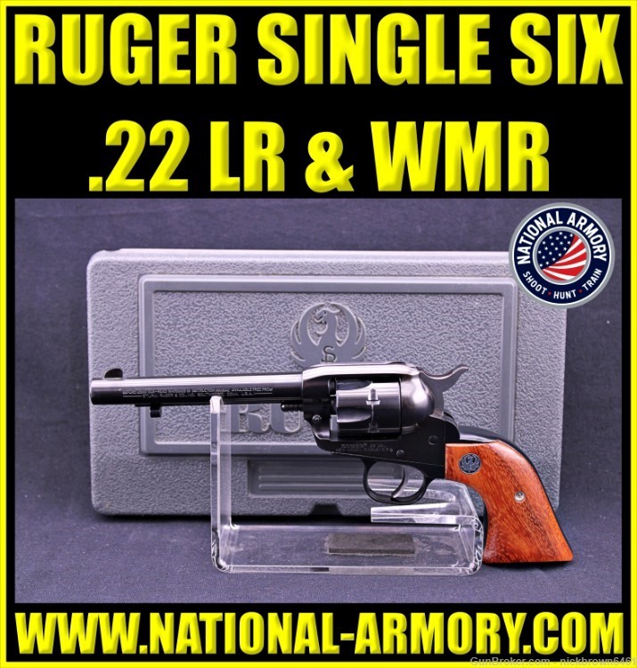 2002 RUGER SINGLE SIX 22LR/22WMR DUAL CYLINDER 5.5" BBL FACTORY HARD BOX -img-0