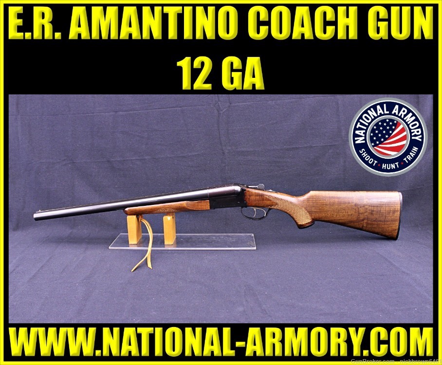 E.R. AMANTINO 12 GA COACH GUN SXS 20" BBL STOEGER IMPORT -img-0