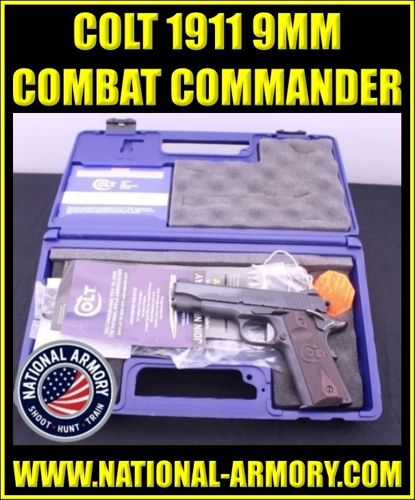 COLT 1911 COMBAT COMMANDER 9MM 4.25" BARREL W/ FACTORY BOX 04942XE-img-0