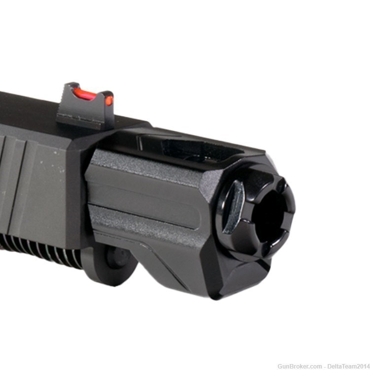 Complete Slide for Glock 19, Tyrant Designs Compensator, Fiber Optic Sights-img-4