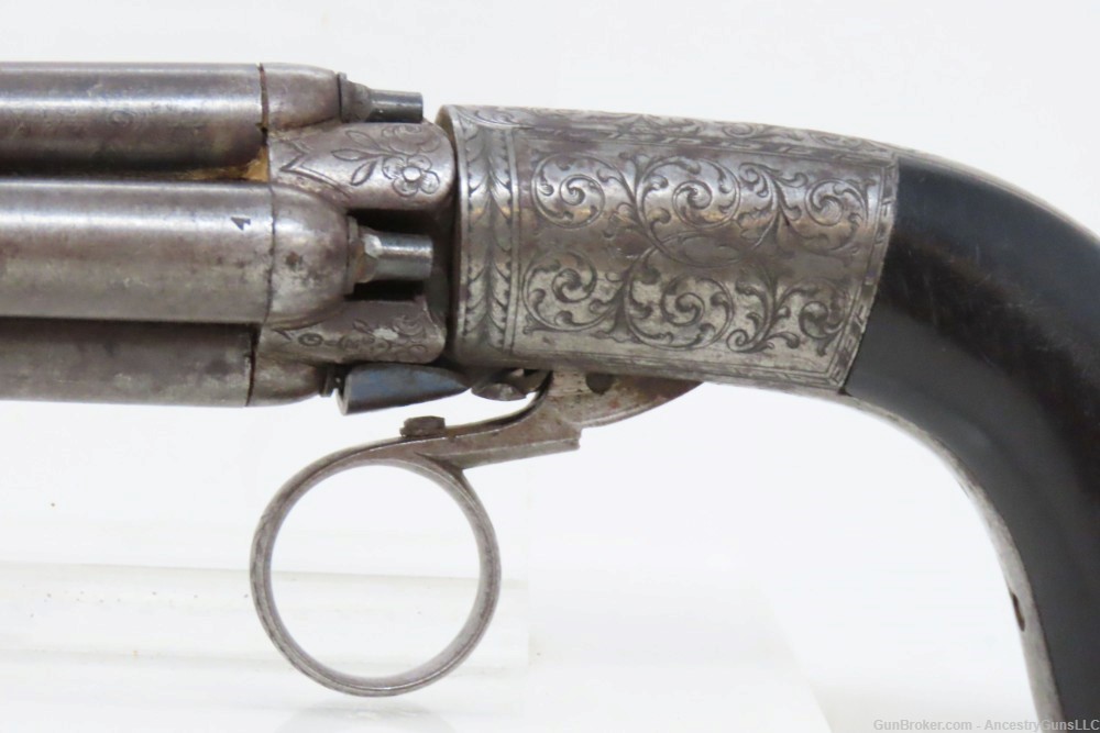 BELGIAN Antique MARIETTE PATENT Underhammer RING Trigger Perc. PEPPERBOX   -img-3
