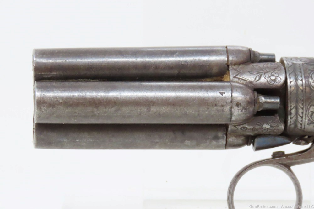 BELGIAN Antique MARIETTE PATENT Underhammer RING Trigger Perc. PEPPERBOX   -img-4