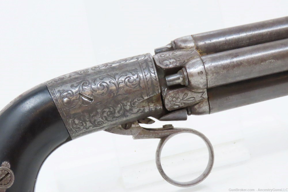 BELGIAN Antique MARIETTE PATENT Underhammer RING Trigger Perc. PEPPERBOX   -img-16