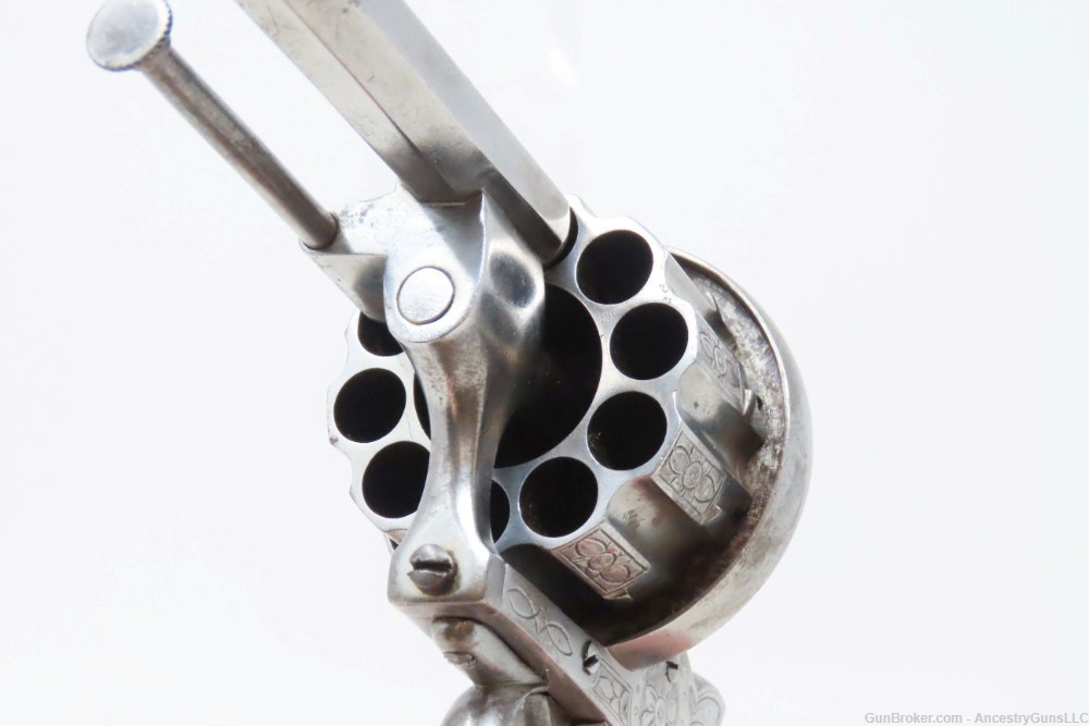 LARGE 10-SHOT 11MM PINFIRE JOSEPH CHAINEUX BREVETE Revolver  c1860s Antique-img-11